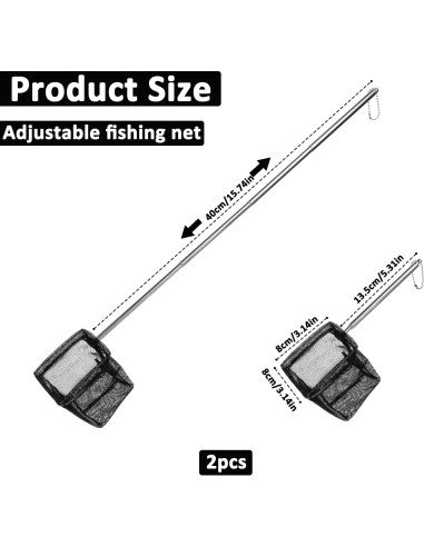 2 Piezas Red de Pesca Acuario QfwdfcTrenz Nylon 8x8cm