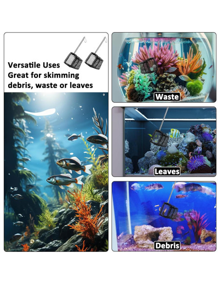 2 Piezas Red de Pesca Acuario QfwdfcTrenz Nylon 8x8cm