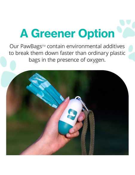 Dispensador de bolsas de excremento PawPail con clip - Incluye 15 bolsas