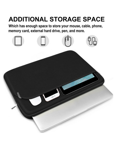Funda para Laptop 14" MKLCCP Negra Slim con Bolsillo