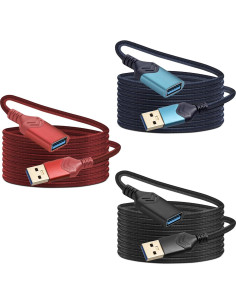 Cable de Extensión USB 3.0 ROFICORD 2Pack 0.61m Rojo 2