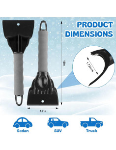 6 Raspadores de Hielo para Parabrisas Leriton - Mango Espuma 2