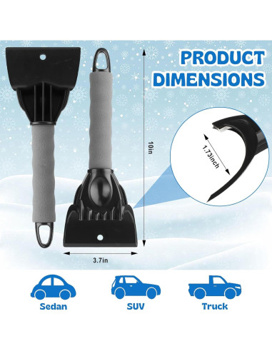 6 Raspadores de Hielo para Parabrisas Leriton - Mango Espuma