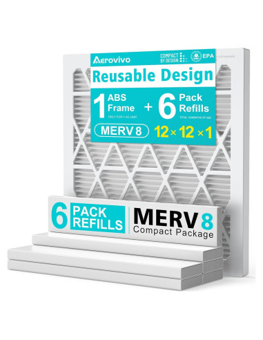 Kit de Filtro de Aire Refillable AErovivo MERV 8 12x12x1