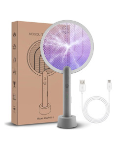 Raqueta Eléctrica Mosiller WD-942 2 en 1 con Base USB