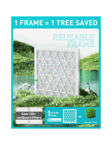 Kit de Filtro de Aire Refillable AErovivo MERV 8 12x12x1