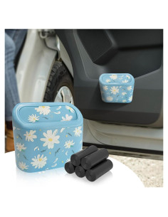 Mini Basurero de Coche Meorain Azul con Tapa y 5 Bolsas