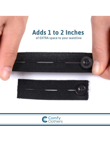 Extensor de Cintura Elástico Comfy Clothiers Negro - Paquete de 5