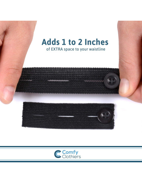Extensor de Cintura Elástico Comfy Clothiers Negro - Paquete de 5