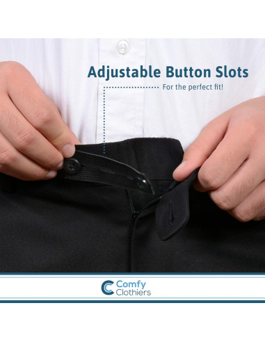 Extensor de Cintura Elástico Comfy Clothiers Negro - Paquete de 5