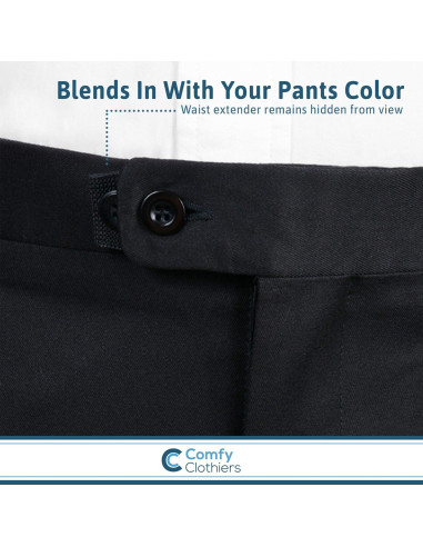 Extensor de Cintura Elástico Comfy Clothiers Negro - Paquete de 5