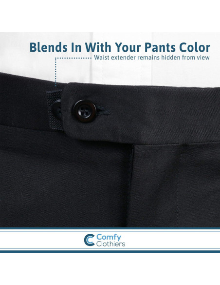 Extensor de Cintura Elástico Comfy Clothiers Negro - Paquete de 5