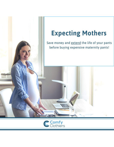 Extensor de Cintura Elástico Comfy Clothiers Negro - Paquete de 5