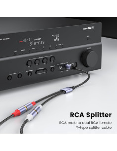 Cable RCA Macho a 2 Hembras MOSWAG 20cm Audio Estéreo 2