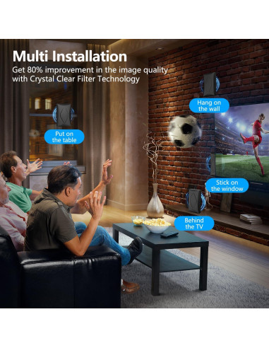 Antena de TV Interior A8cyc8R 2200+ Millas 4K HD