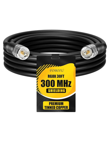 Cable Coaxial RG8X 9.14 m Foboiu UHF Macho a Macho 50 Ohm