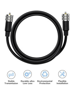 Cable Coaxial RG8X 9.14 m Foboiu UHF Macho a Macho 50 Ohm 2