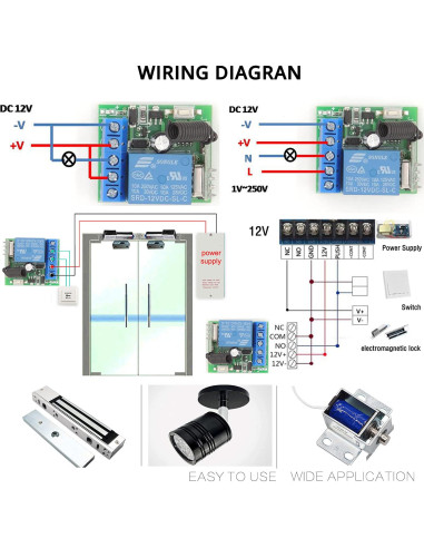 Interruptor Control Remoto Inalámbrico DieseRC 12V 1CH RF