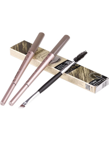 Set de 2 Lápices de Cejas HeyBeauty + Cepillo Profesional