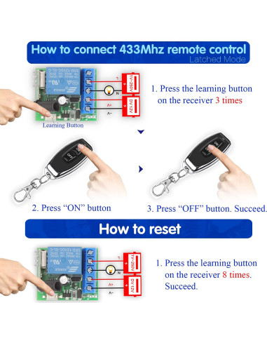 Interruptor Control Remoto Inalámbrico DieseRC 12V 1CH RF