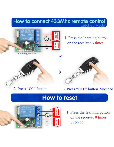 Interruptor Control Remoto Inalámbrico DieseRC 12V 1CH RF