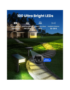 Luces Solares Koicaxy 100 LEDs IP65 4 Modos Jardín 4 Paquete 2