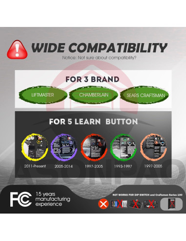 Control Remoto Universal LiftMaster 893MAX 2 Pak para Garaje