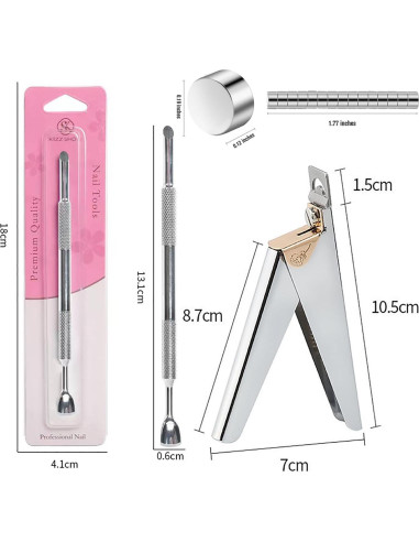 Cortador de Uñas Acrílicas KAAGEE con Medidor y 15 Imanes