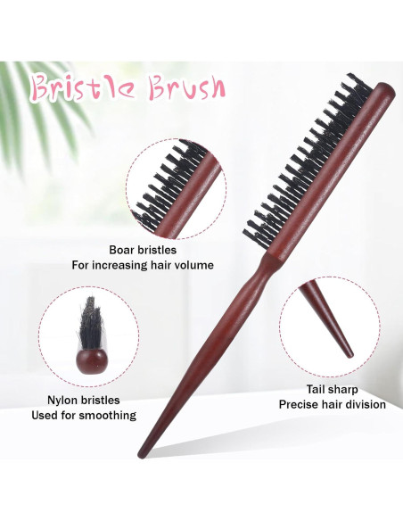 Cepillo de Alisar Cabello BOHUIZ de Madera y Nylon 27x15cm