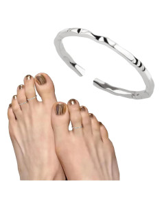 Anillo Abierto Ajustable de Plata Esterlina 925 Texturizado