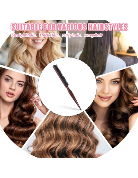 Cepillo de Alisar Cabello BOHUIZ de Madera y Nylon 27x15cm