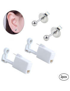 Kit de Perforación de Orejas Desechable 2 Piezas - Plata 2