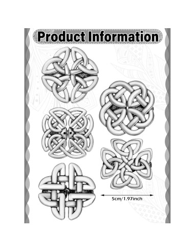 5 Clips de Chal Vintage Sasylvia en Plata para Mujer