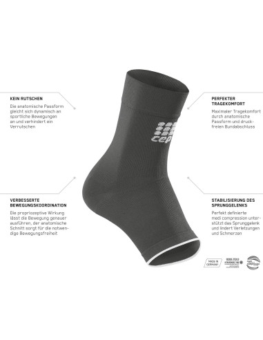 Manga de Compresión para Tobillo CEP Ortho Unisex Negro Gris