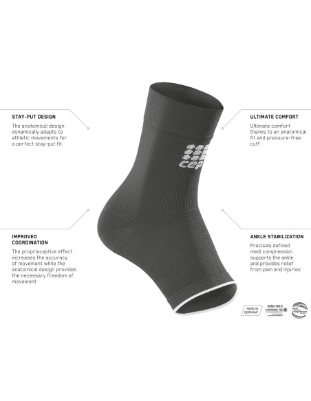 Manga de Compresión para Tobillo CEP Ortho Unisex Negro Gris