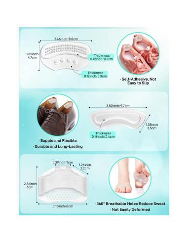 10 Almohadillas de Confort para Tacones Altos Snqqmtt - Gel Transparente