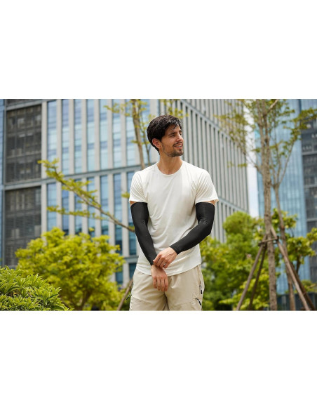 Manga de brazo deportiva XINFIRE negra con protección UV