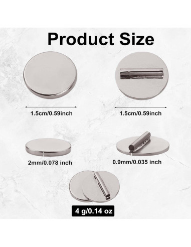 6 Piezas Convertidor de Broche Magnético Plata XIHIRCD