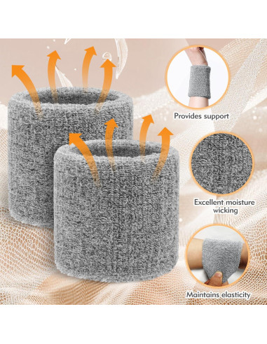 Banda de Muñeca Deportiva ldbl - Juego de 8 Unidades Absorbentes