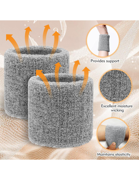 Banda de Muñeca Deportiva ldbl - Juego de 8 Unidades Absorbentes