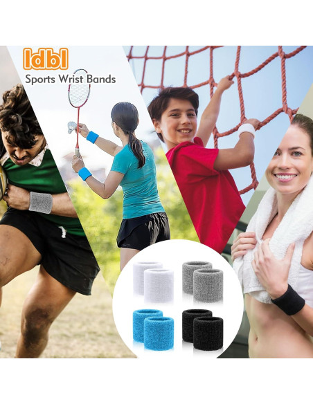 Banda de Muñeca Deportiva ldbl - Juego de 8 Unidades Absorbentes