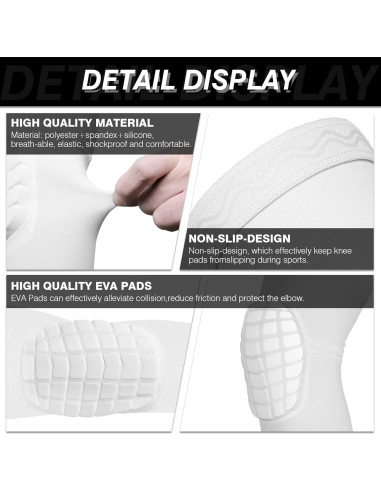 AceList Almohadillas de Codo Compresión 2PCS Negro Extra Pequeño