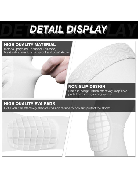 AceList Almohadillas de Codo Compresión 2PCS Negro Extra Pequeño