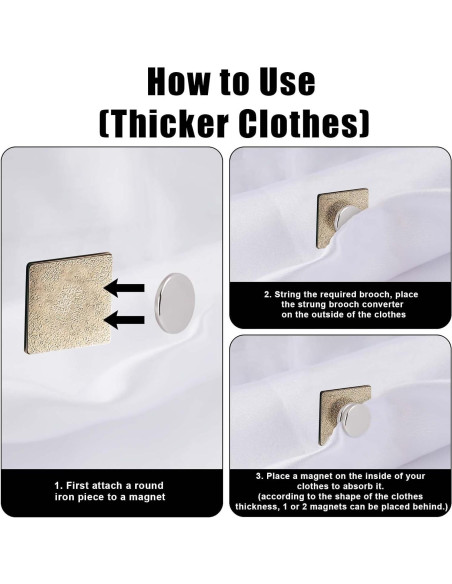 6 Piezas Convertidor de Broche Magnético Plata XIHIRCD