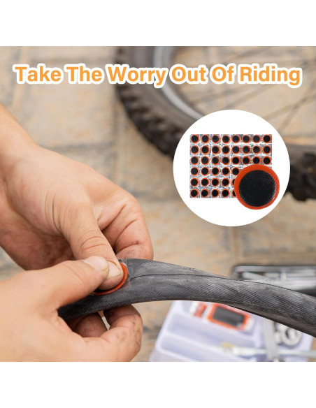 96 Parches de Neumático de Bicicleta LIQWEI - Goma Negra