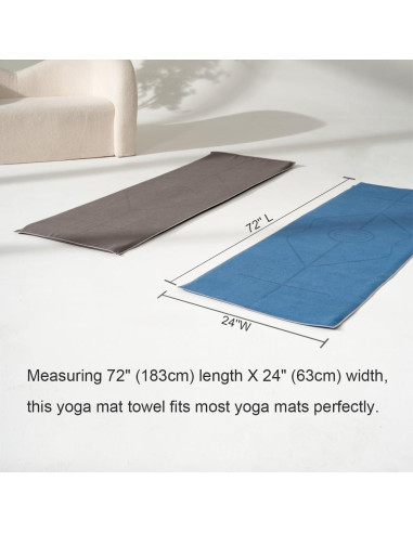 Toalla de Yoga Antideslizante RYTMAT 183x61 cm Azul Oscuro