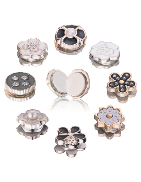 8 Pares Pines Magnéticos para Hijab Ballsy - Rhinestones/Perlas