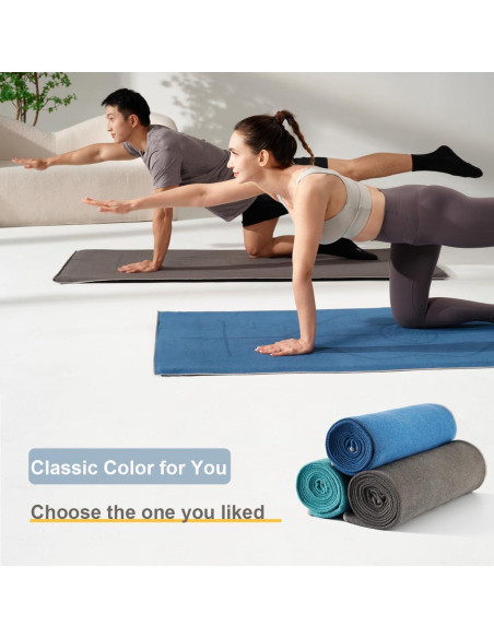 Toalla de Yoga Antideslizante RYTMAT 183x61 cm Azul Oscuro