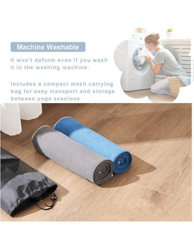 Toalla de Yoga Antideslizante RYTMAT 183x61 cm Azul Oscuro