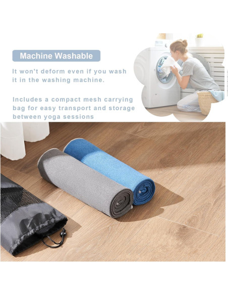 Toalla de Yoga Antideslizante RYTMAT 183x61 cm Azul Oscuro